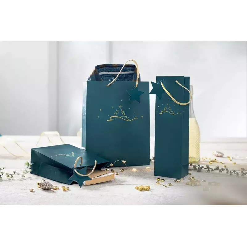 Gift wrap bag Sigel GT036 Blue 100x80x350 mm