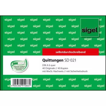 Business Form Sigel SD021 Green A6 Q