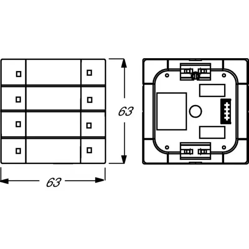 Wall switch cover plate Busch-Jaeger 6127/01-84 White screwless design 63×63 mm