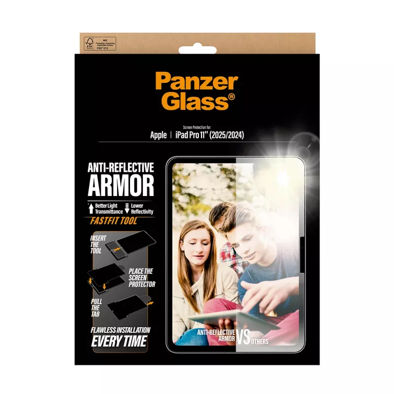 PanzerGlass ® Anti-Reflective Armor Screen Protector iPad Pro 11 inch (2024-2025) | Ultra-Wide Fit w. Fastfit tool