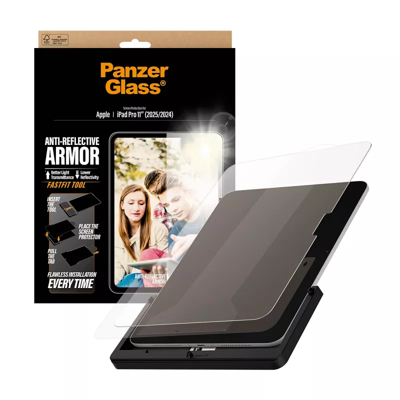 PanzerGlass ® Anti-Reflective Armor Screen Protector iPad Pro 11 inch (2024-2025) | Ultra-Wide Fit w. Fastfit tool