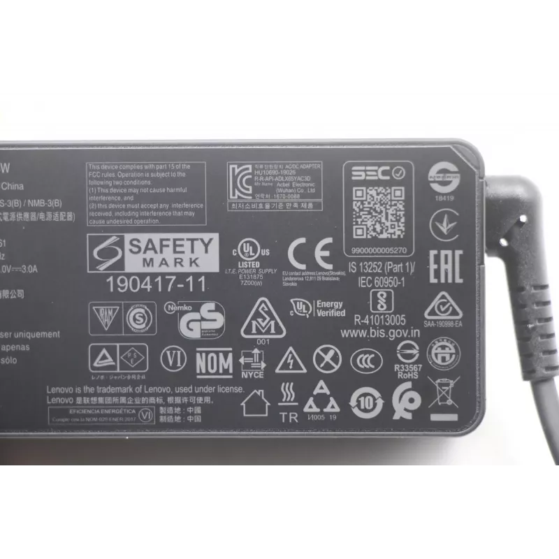 Lenovo 5A10W86261 power adapter/inverter Indoor 65 W Black