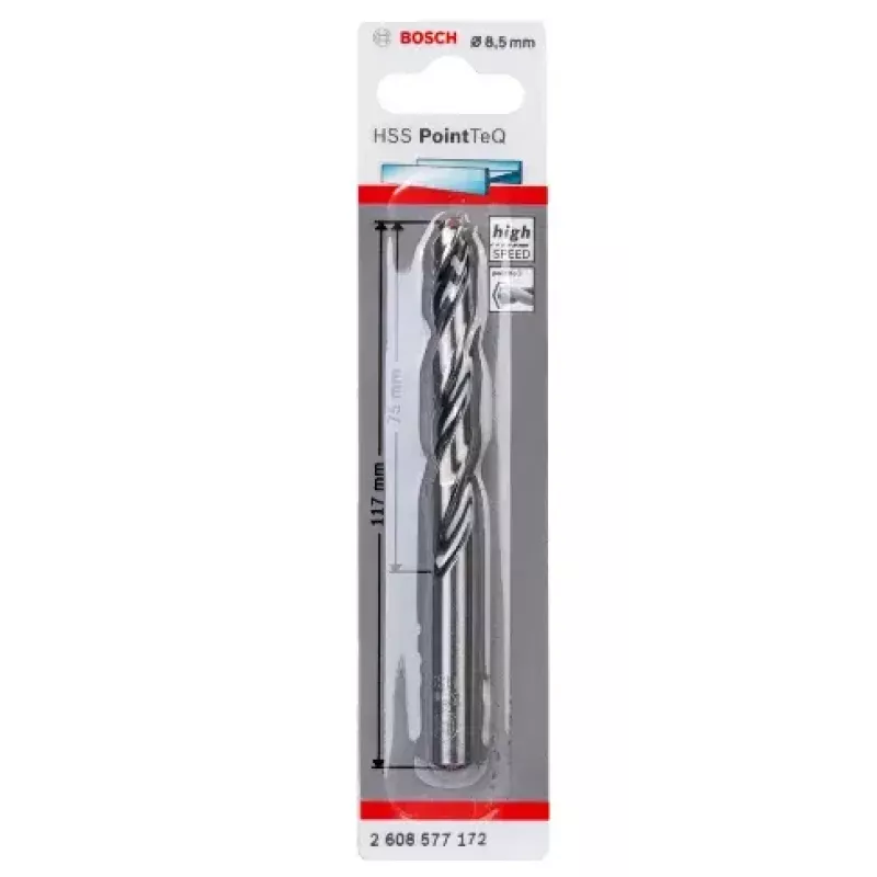 Twist Drill Bit Bosch HSS Twist Drill Bits PointTeQ 8.5 mm