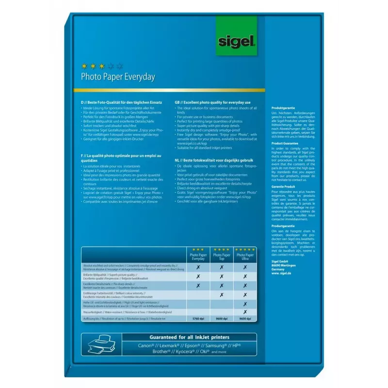 Photo Paper Gloss Sigel InkJet Everyday A4