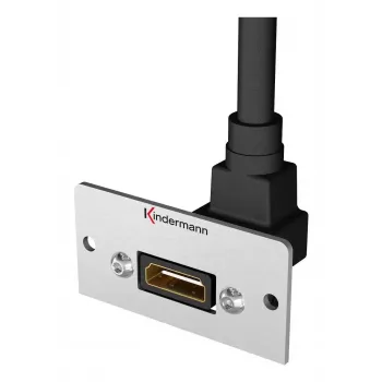 HDMI Socket Outlet Kindermann 90° Grey Black
