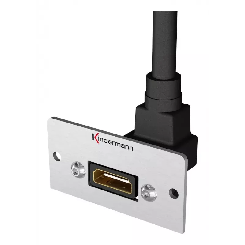 HDMI Socket Outlet Kindermann 90° Grey Black