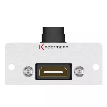 HDMI Socket Outlet Kindermann 90° Grey Black