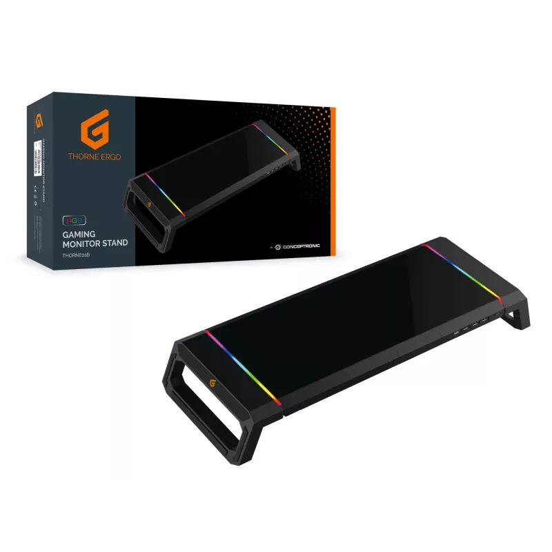 Conceptronic THORNE ERGO Gaming Monitor Stand, Freestanding, 10 kg, Black