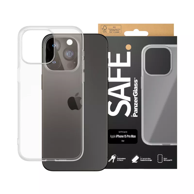 PanzerGlass SAFE. by ® TPU Case Transparent iPhone 15 Pro Max