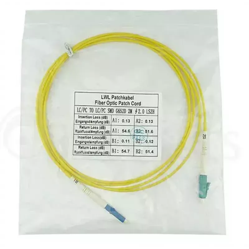 Fibre optic cable BlueOptics SFP2121BU2MS LC G.657.A1 2 m Yellow