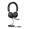 Jabra Evolve2 40 USB-A, UC Stereo, Wired, Office/Call center, 20 - 20000 Hz, 188 g, Headset, Black