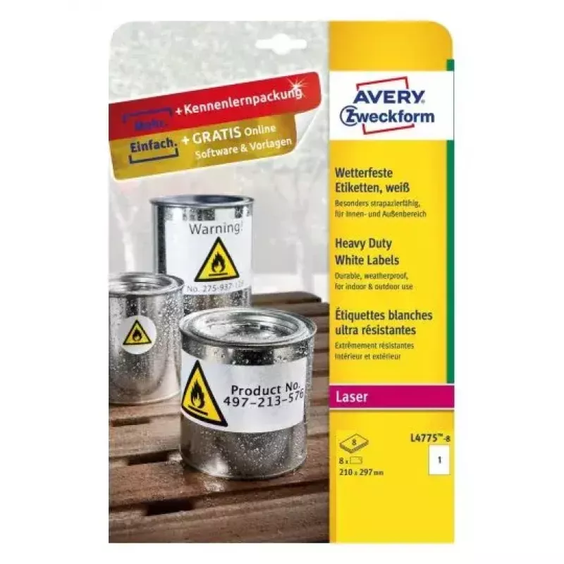 Self-adhesive printer label Avery L4775-8
