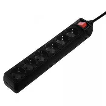 Hama 137266 power extension 6 AC outlet(s) Indoor Black