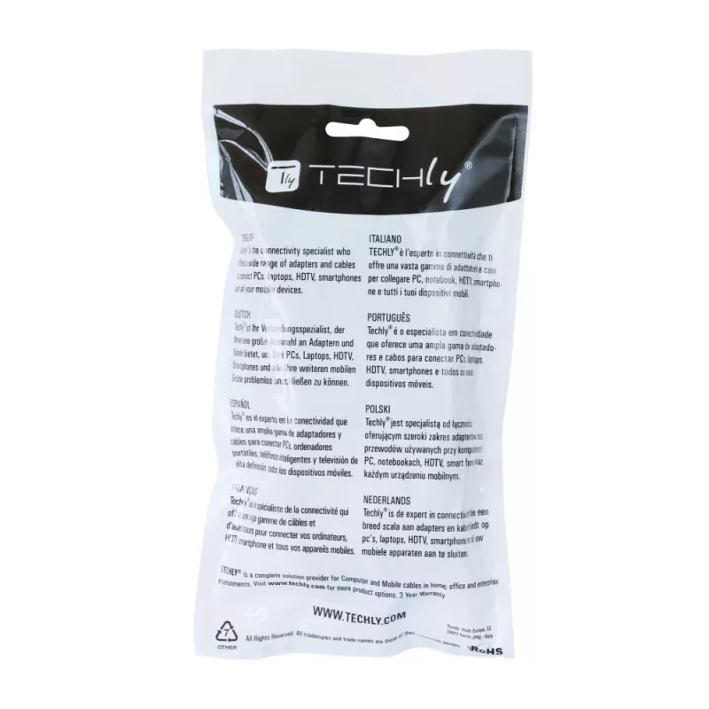 Techly 0.5m High Speed HDMI Cable with Ethernet A/A M/M Black ICOC HDMI-4-005