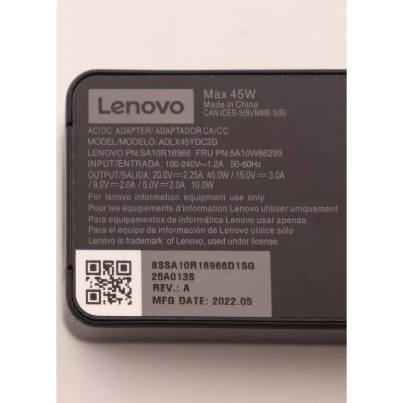 Lenovo 5A10W86299 power adapter/inverter Indoor 45 W Black