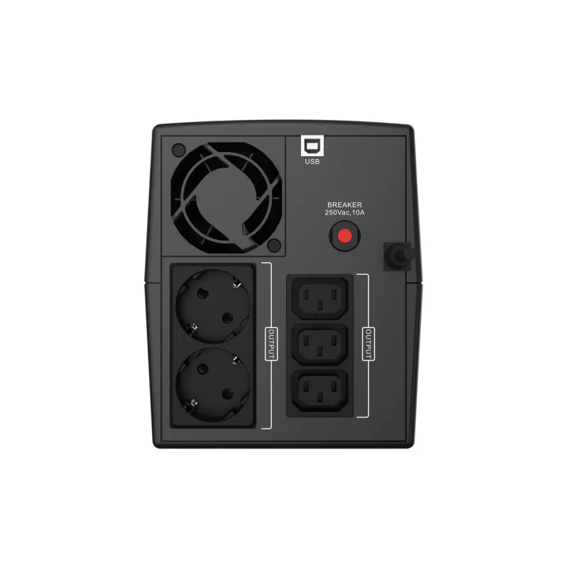 Conceptronic ZEUS 2200VA 1320W UPS, IEC + schuko socket, Line-Interactive, 2.2 kVA, 1320 W, 220 V, 240 V, 220 V
