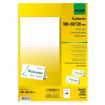 Non-adhesive printer label Sigel DP047