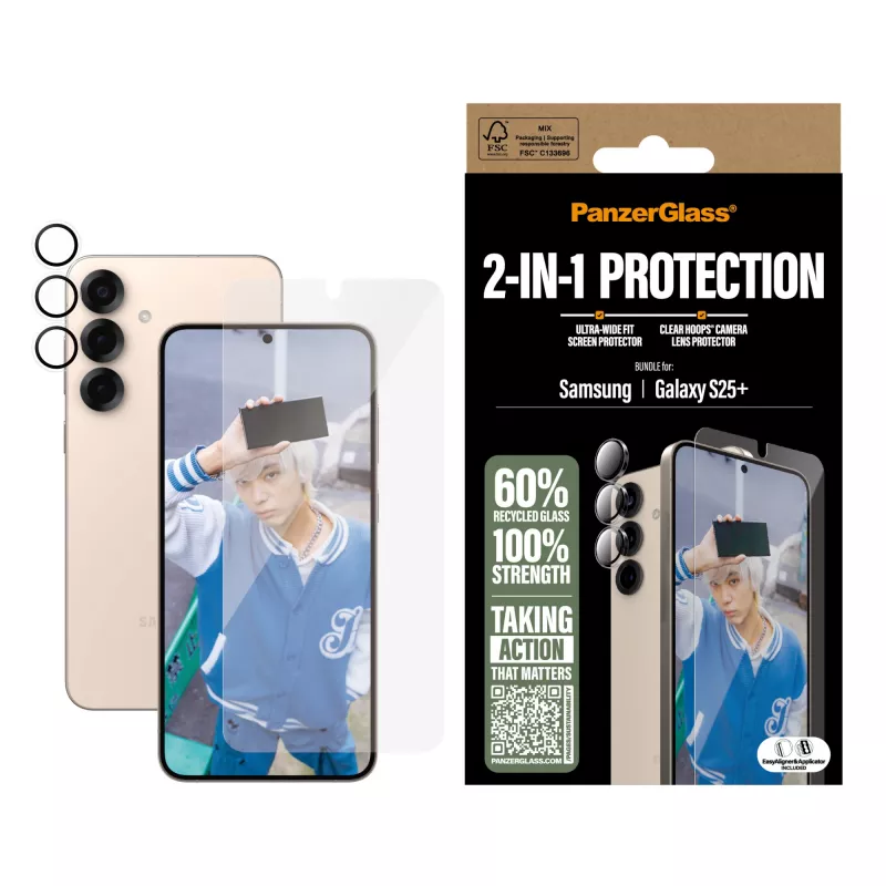 PanzerGlass 2-in-1 Protection Bundle Samsung Galaxy S25+ Scratch Shock Resistant