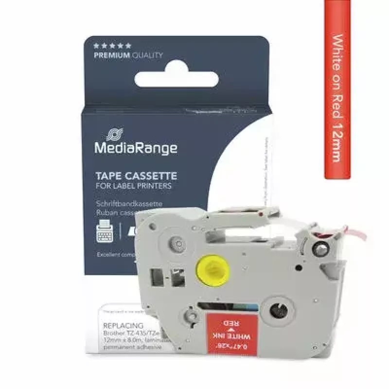 Printer Ribbon MediaRange MRBTZ435 White 1.2 cm x 8 m