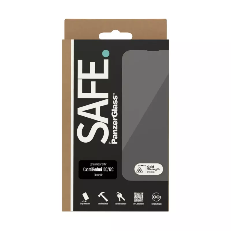 Screen Protector PanzerGlass SAFE. by ® Xiaomi Redmi 10C Scratch Shock Resistant