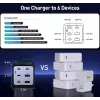 Conceptronic 6-Port 200W GaN USB PD Charger with USB-C Charging Cable, USB-C x 4, USB-A x 2, QC 3.0, PD 3.1, PPS