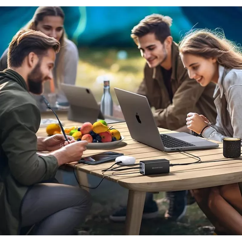 Conceptronic 6-Port 200W GaN USB PD Charger with USB-C Charging Cable, USB-C x 4, USB-A x 2, QC 3.0, PD 3.1, PPS