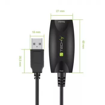 Techly SuperSpeed USB3.0 Active Extension Cable 5m Black ICUR3050