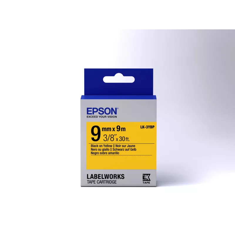 Epson Label Cartridge Pastel LK-3YBP Black/Yellow 9mm (9m)