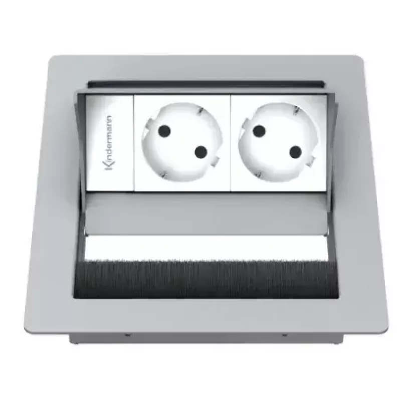 Outlet box Kindermann CablePort standard² Type F Grey White
