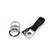 Keyring TROIKA TWISTER Black Silver Leather Metal 16mm 9mm