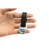 Keyring TROIKA TWISTER Black Silver Leather Metal 16mm 9mm