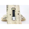 Keyring TROIKA TWISTER Black Silver Leather Metal 16mm 9mm