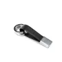 Keyring TROIKA TWISTER Black Silver Leather Metal 16mm 9mm