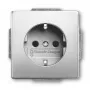 Socket outlet Busch-Jaeger 2011-0-3850 CEE 7/3 2P+E 250 V 16 A Stainless steel silver 71×41 mm
