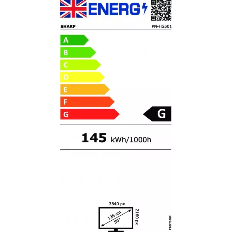 NEC PN-HS501 Digital signage flat panel 127 cm (50 inch) LCD 700 cd/m² 4K Ultra HD Black 24/7