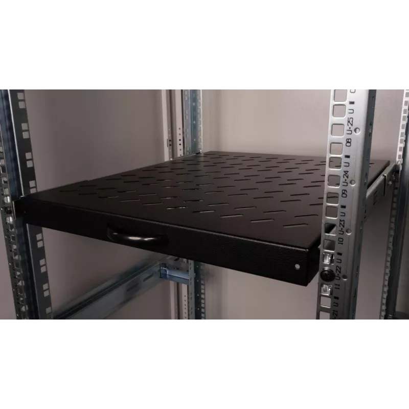 Equip Sliding Shelf 19', 1U, 800MM, Black