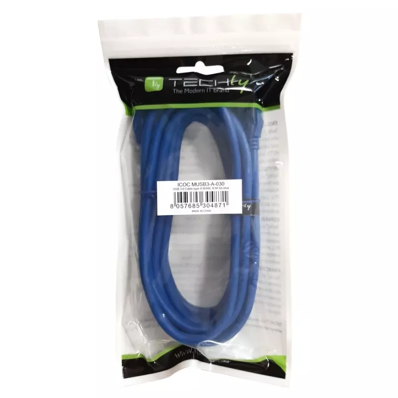 Techly USB 3.0 Superspeed Cable A / Micro B 2m Blue ICOC MUSB3-A-020