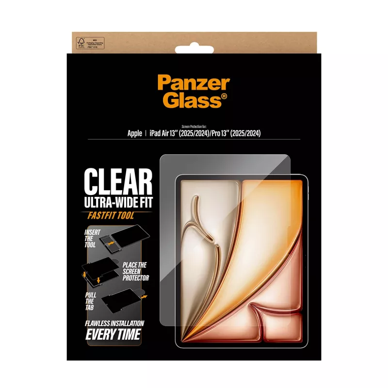 PanzerGlass ® Screen Protector iPad Air 13 inch (2024-2026) | Pro 13 inch (2024-2025) | Ultra-Wide Fit w. Fastfit tool