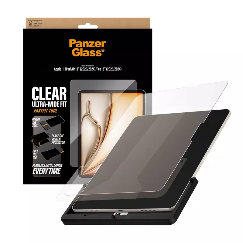 PanzerGlass ® Screen Protector iPad Air 13 inch (2024-2026) | Pro 13 inch (2024-2025) | Ultra-Wide Fit w. Fastfit tool