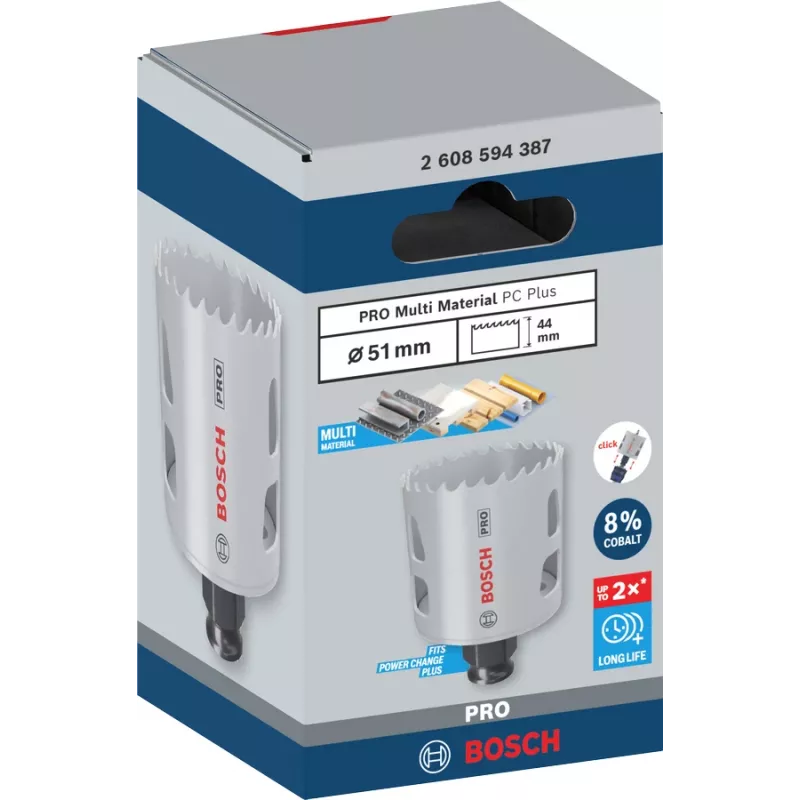 Bosch PRO Multi Material PC Plus 44/51 mm Single Drill Hole Saw