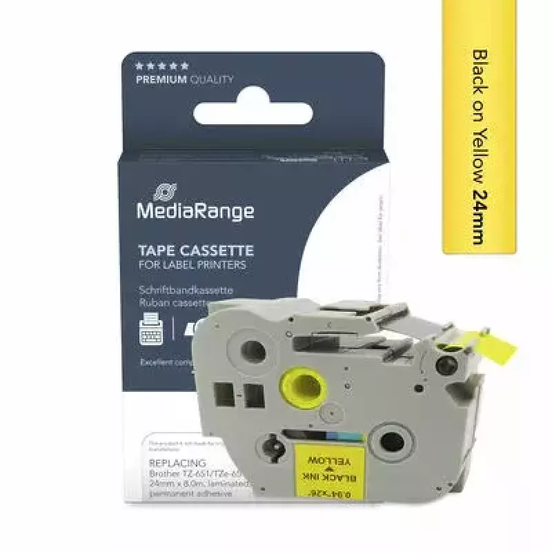 Printer Ribbon MediaRange MRBTZ651 Black 2.4 cm 8 m