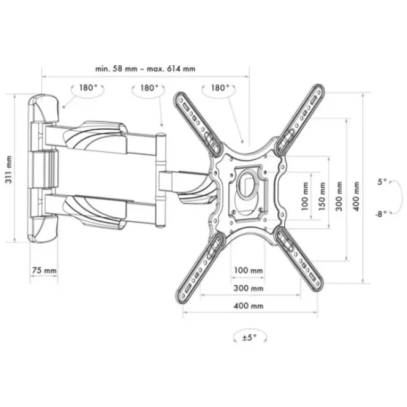 TV Wall Mount Schwaiger LWH35535 513 Black