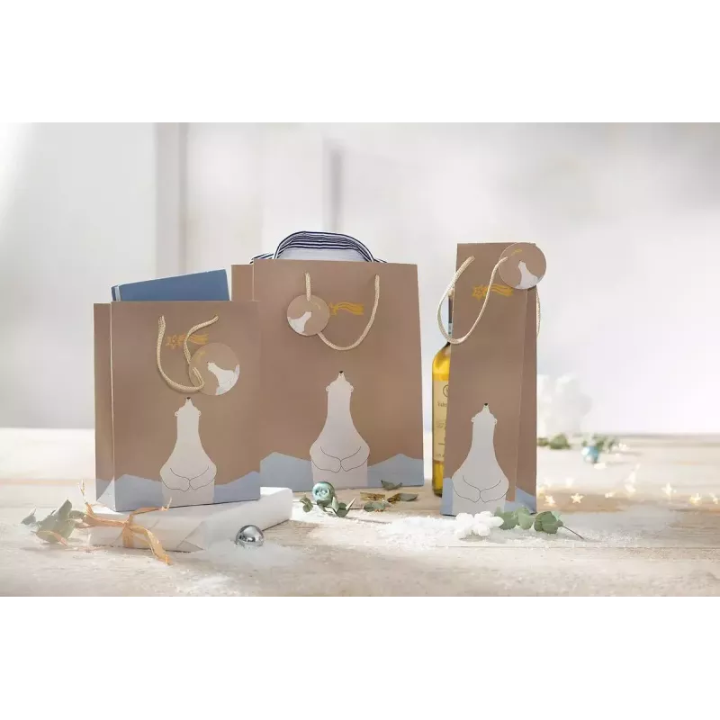 Gift wrap bag Sigel GT049 Brown 260x120x330 mm