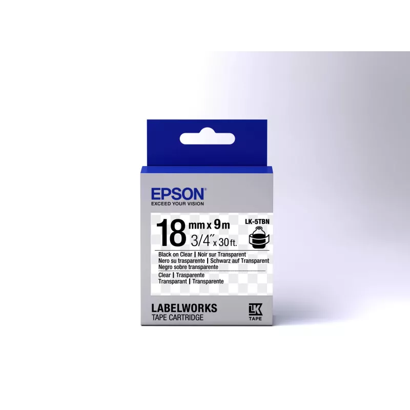 Epson Label Cartridge Transparent LK-5TBN Black/Transparent 18mm (9m)