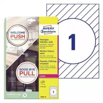 Avery Window Stickers Avery L9003-10 Self-adhesive White A4 10 pcs