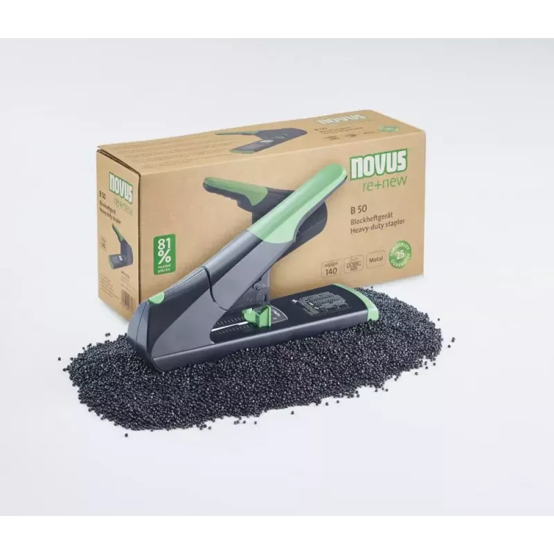 Stapler Novus B 50 re+new Stapling capacity 140 sheets Black Green