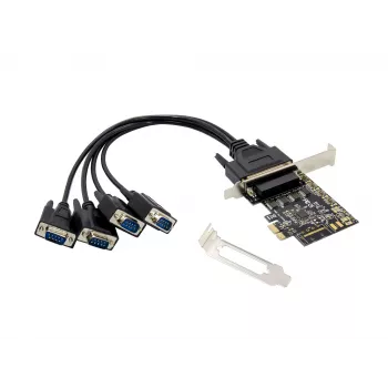 Conceptronic 4-Port DB9 RS232 Serial PCIe Card, PCIe, RS-232, PCIe 2.0, RS-232, Black, China