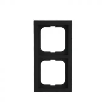 Wall plate frame Busch-Jaeger 1722-885K, screwless thermoplastic, black, 80×151 mm, 11 mm thick
