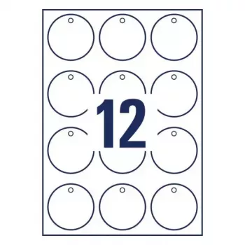 Non-adhesive label Avery T2004-10 120 pcs White Round 6 cm
