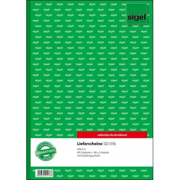 Sigel SD016 Delivery Note Book with Receipt Slip, A4, 3 x 40 Pages